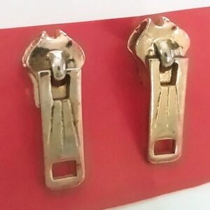 Vintage Zipper Pull Novelty Earrings+ Buttons